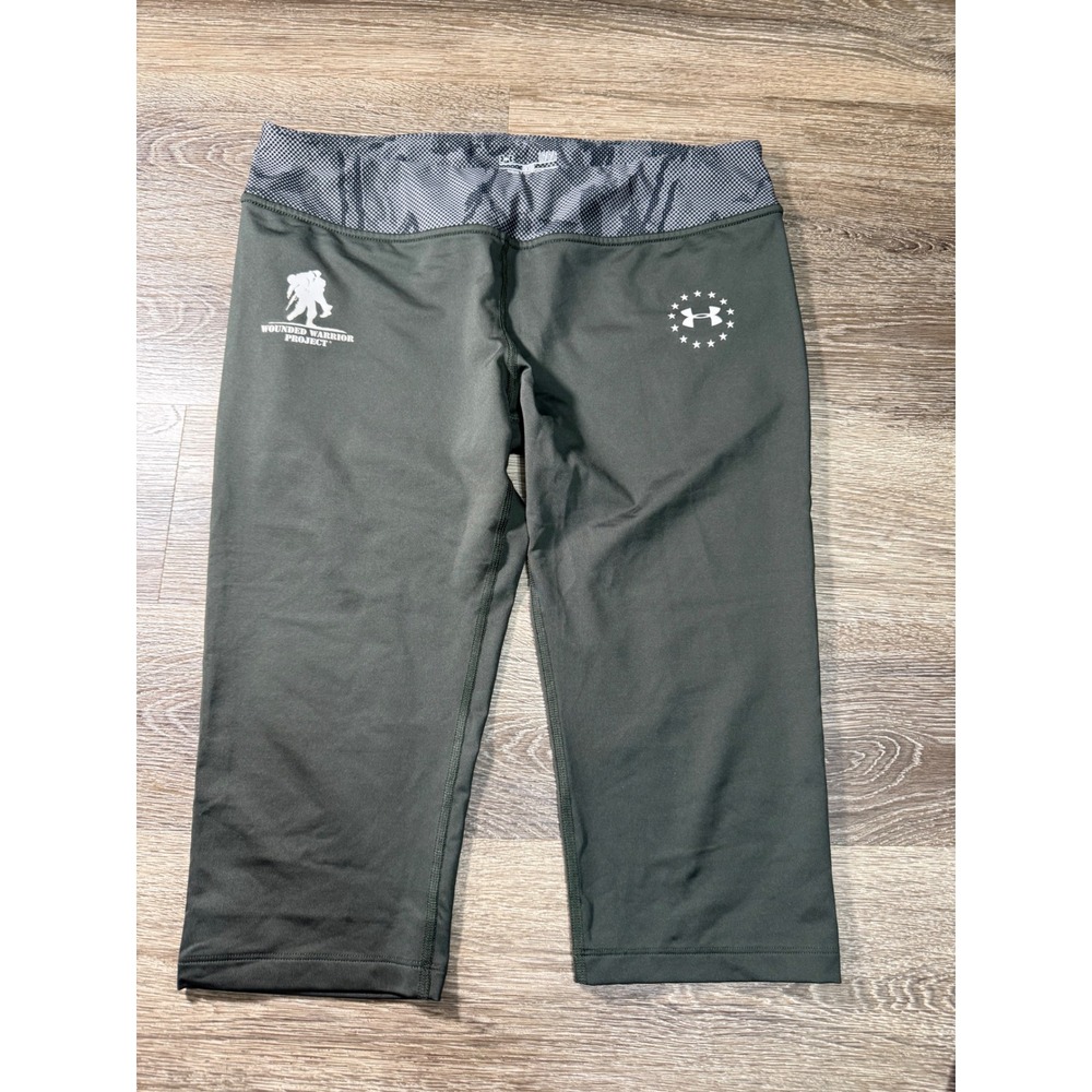Under Armour Wounded Warrior Project HeatGear Capri Leggings Green Womens Large